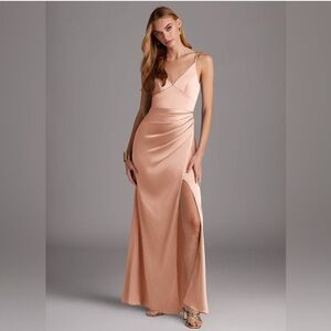 Azazie Shania Stretch Satin English Rose Bridesmaid Dress- A6